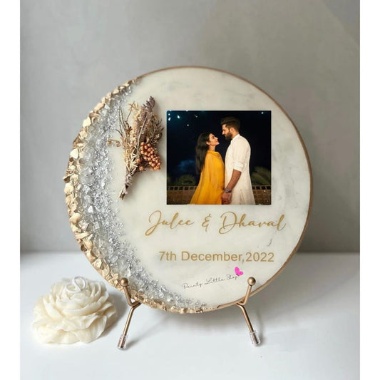 Customized Resin Photo Frame Plate with Names & Date