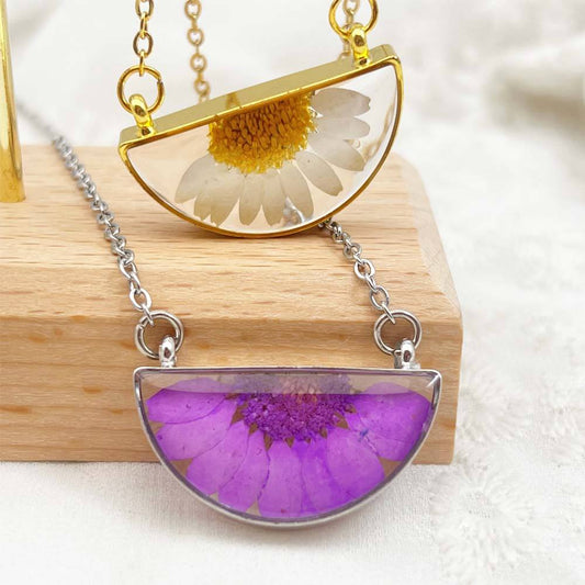 Combo white & purple pendant chain