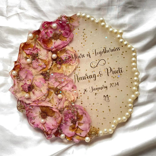 Customized 25th Anniversary Resin Plate with Names & Date