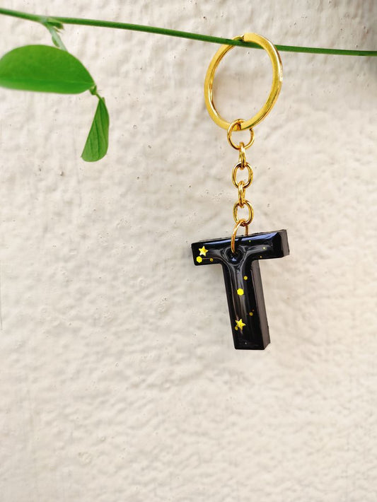 Customized Resin Alphabet Keychain – Letter T