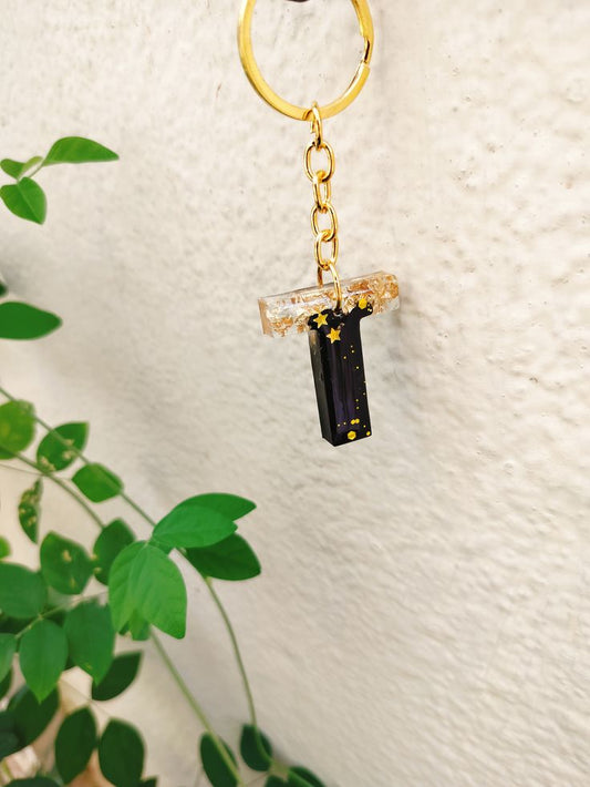 Customized Resin Alphabet Keychain – Letter T