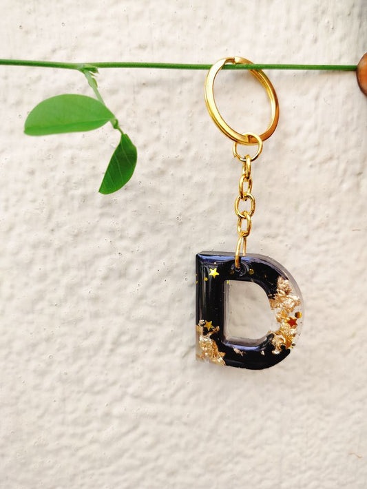 Custom Resin Alphabet Keychain – Personalized Letter "D" Keyring