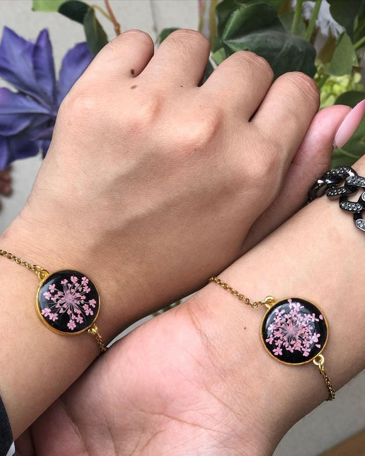 Floral Resin Bracelet with Real Dried Flowers